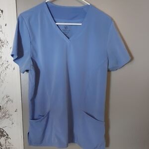 Blue V-Neck Scrub Top